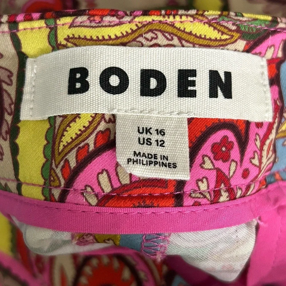 Boden Pants Patchwork Paisley Wide Leg Multicolor Women's US12/UK16 - Picture 9 of 12